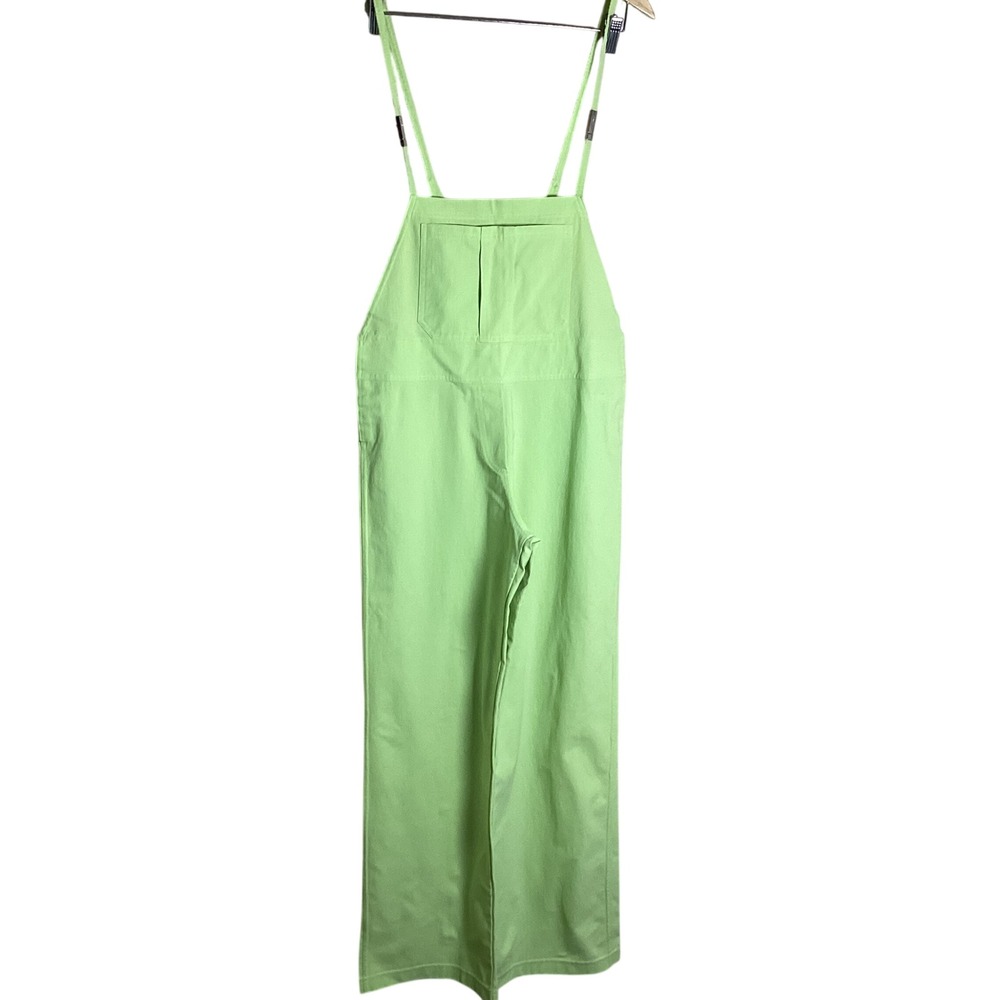 Patachou Lime Green Stretchy Overalls Women's Size Small Comfort Bib Rare Find